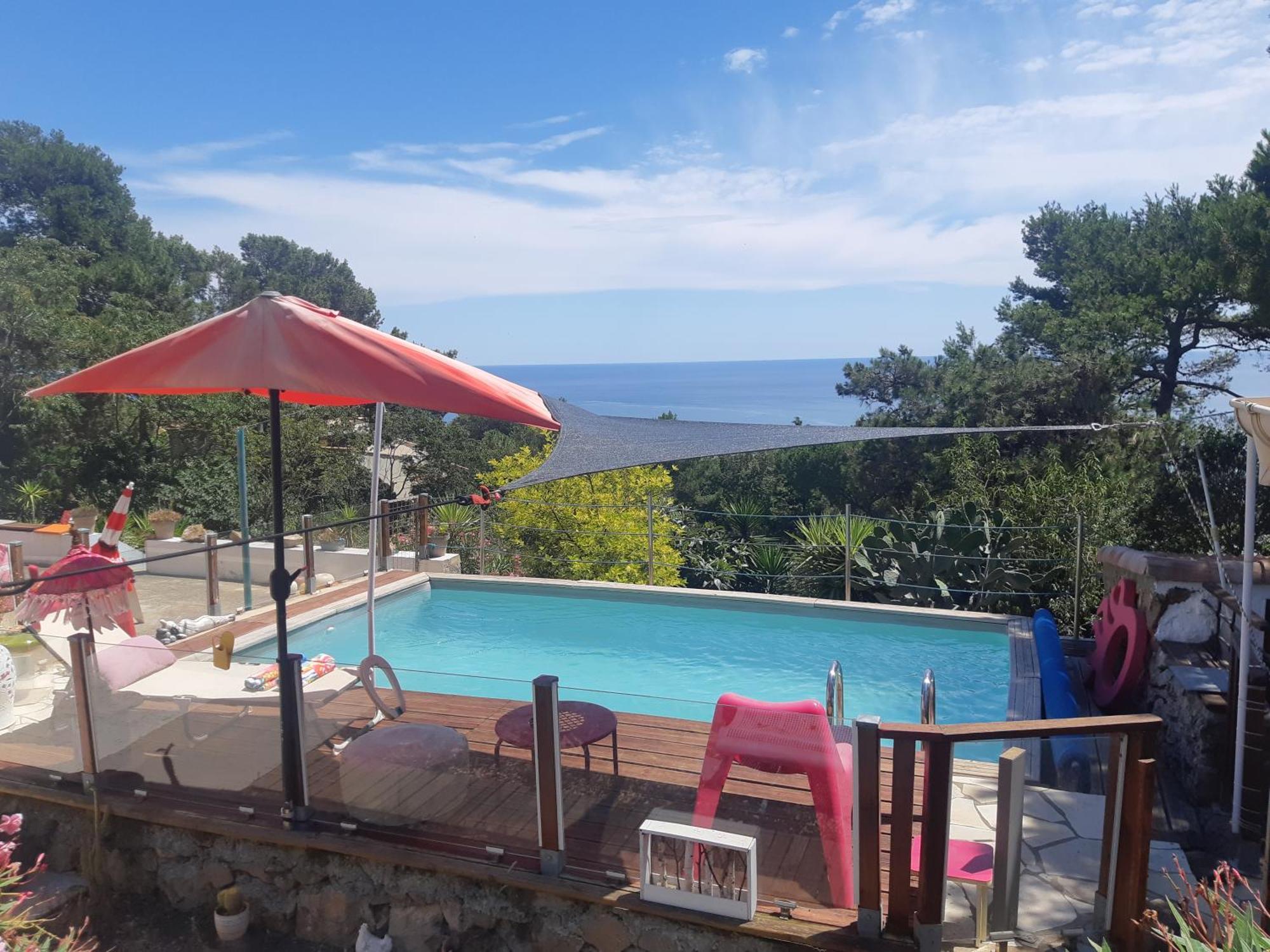 Haut De Villa Au Mont St Clair Vue Exceptionnelle Mer Et Foret Terrasses, Piscine, Petanque, Solarium Prives Sète Eksteriør billede