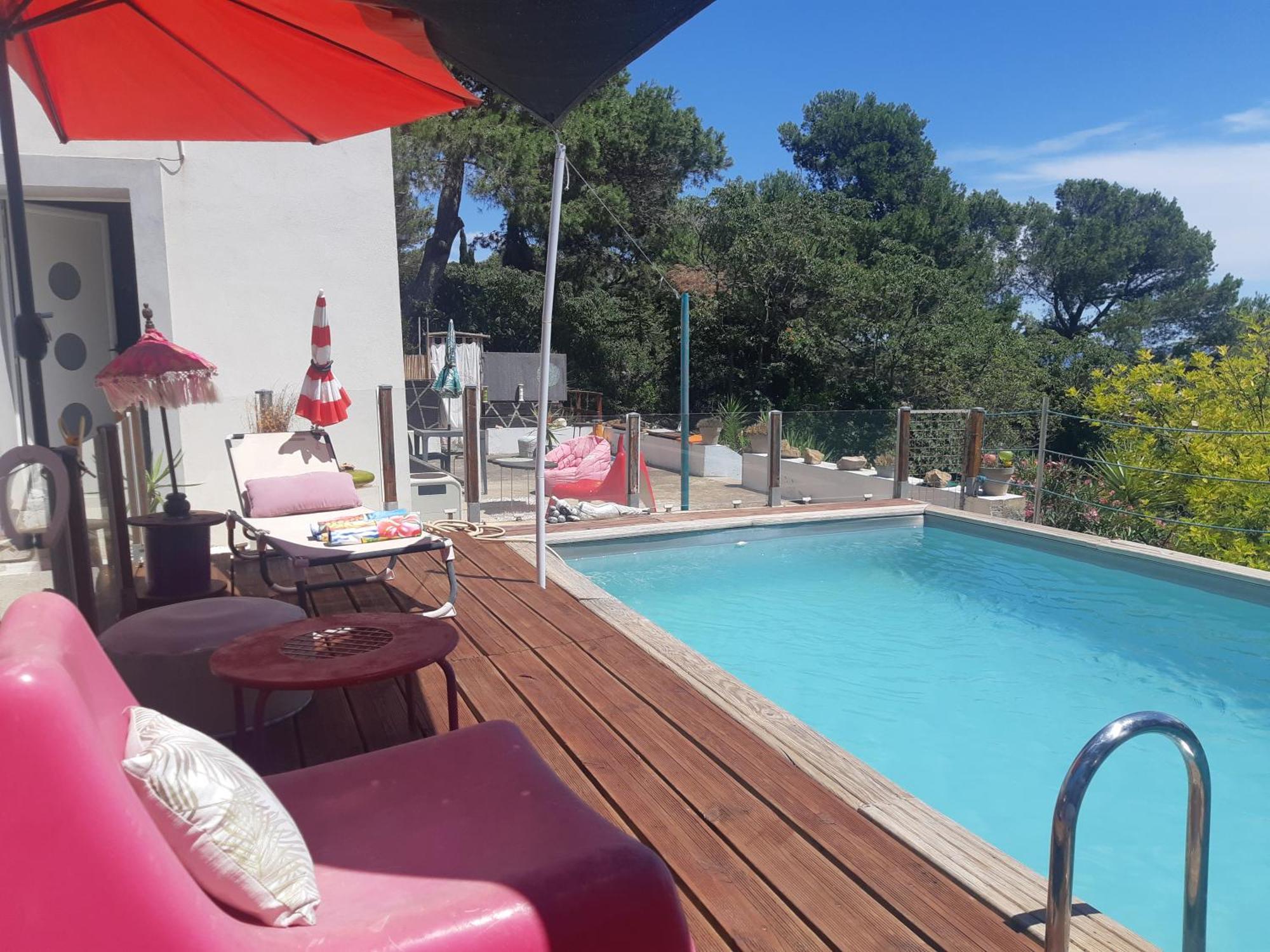Haut De Villa Au Mont St Clair Vue Exceptionnelle Mer Et Foret Terrasses, Piscine, Petanque, Solarium Prives Sète Eksteriør billede